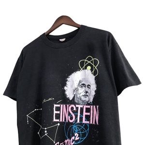 Vintage 1987 Einstein Smithsonian Black Graphic Tee